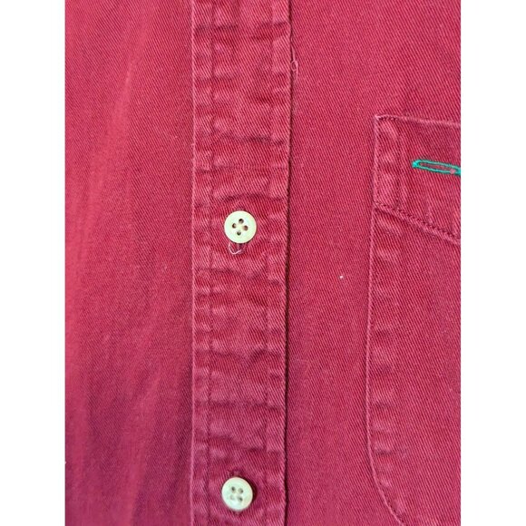 Vintage Tommy Hilfiger Red Button-Up Shirt With Denim Collar Boys M - Picture 2 of 6